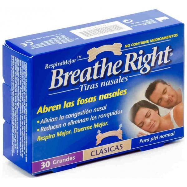 tiras Nasales Breathe Right Gde 30