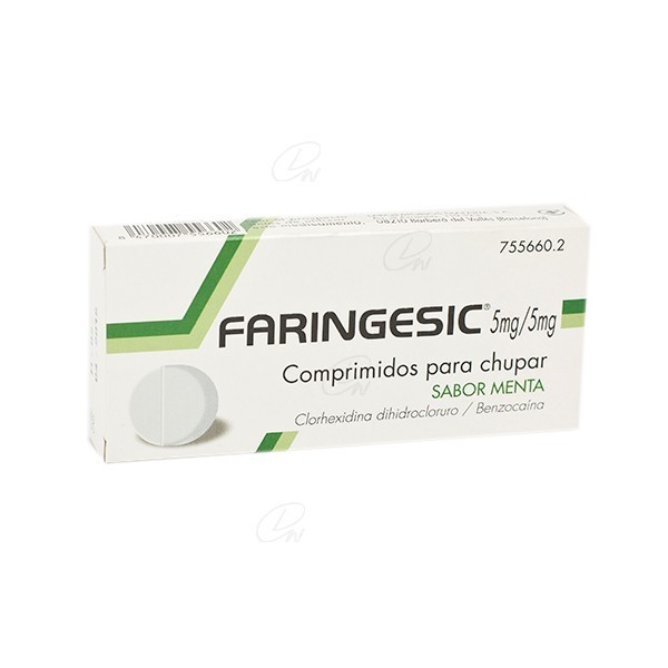 FARINGESIC 5 mg/5 mg Comprimidos para chupar sabor menta