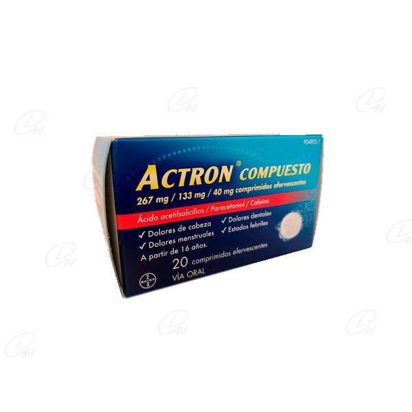 ACTRON COMPUESTO 267 mg / 133 mg / 40 mg COMPRIMIDOS EFERVESCENTES