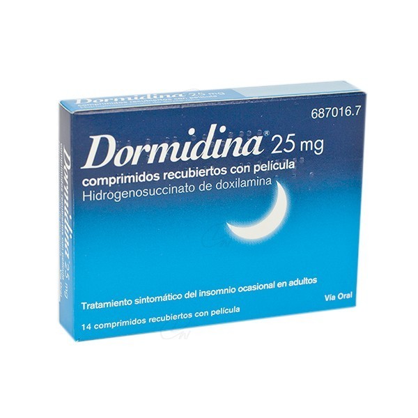 DORMIDINA DOXILAMINA 25 mg COMPRIMIDOS RECUBIERTOS CON PELICULA
