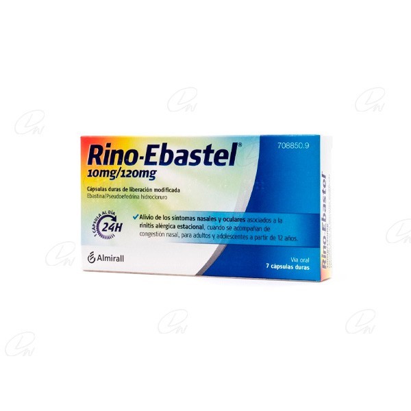 RINO EBASTEL 10/120 MG 7 CAPSULAS