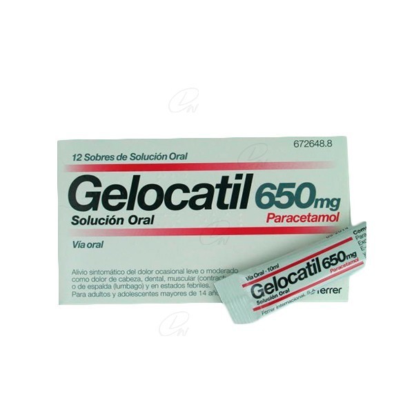GELOCATIL 650 mg SOLUCION ORAL