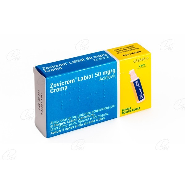 ZOVICREM LABIAL 50 mg/g CREMA