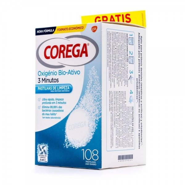 Corega Oxigeno Bio-Activo 108 tabletas