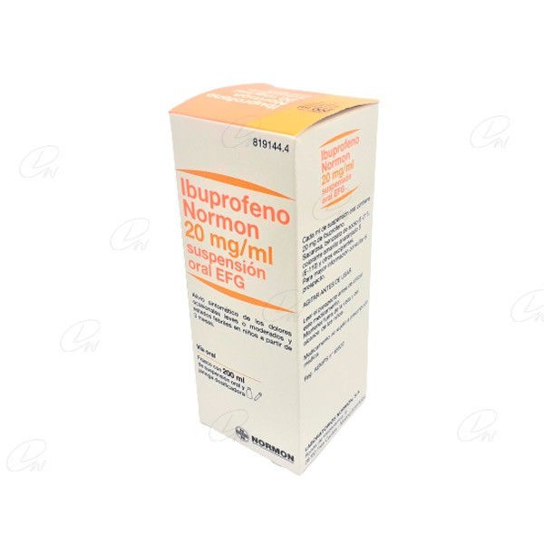 IBUPROFENO NORMON EFG 20 MG/ML SUSPENSION ORAL 200 ML