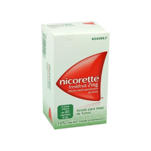 NICORETTE FRESHFRUIT 2 mg CHICLES MEDICAMENTOSOS