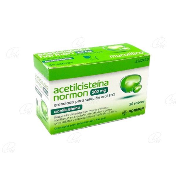 ACETILCISTEINA NORMON EFG 200 MG 30 SOBRES GRANULADO SOLUCION ORAL