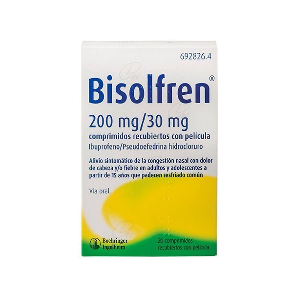 BISOLFREN 200 MG /30 MG COMPRIMIDOS RECUBIERTOS CON PELÍCULA
