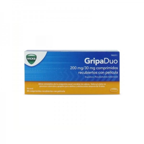 GRIPADUO 200MG/30MG COMPRIMIDOS RECUBIERTOS CON PELICULA