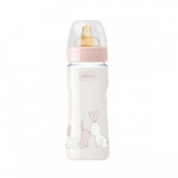 BIBERON PLASTICO T CAUCHO CHICCO ORIGINAL TOUCH ROSA 6M+ FLUJO RAPIDO 330 ML