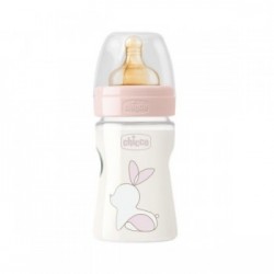 BIBERON PLASTICO T CAUCHO CHICCO ORIGINAL TOUCH ROSA 0M+ FLUJO NORMAL 150 ML