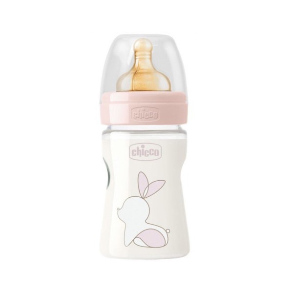 BIBERON PLASTICO T CAUCHO CHICCO ORIGINAL TOUCH ROSA 0M+ FLUJO NORMAL 150 ML