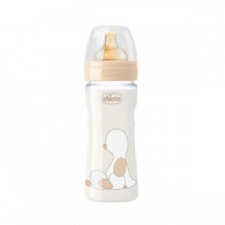BIBERON VIDRIO T CAUCHO CHICCO ORIGINAL TOUCH NEUTRO 2M+ FLUJO MEDIO 250 ML