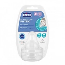TETINA SILICONA CHICCO PHYSIO 4M+ FLUJO RAPIDO 2 U