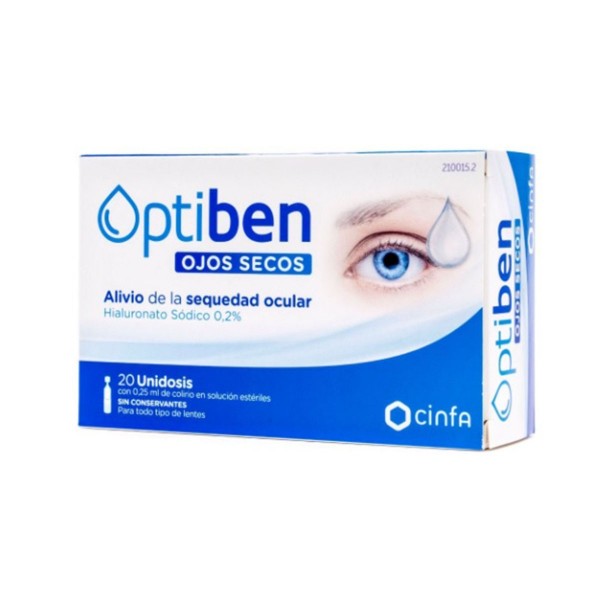 OPTIBEN GOTAS SEQUEDAD OCULAR 20AMP.