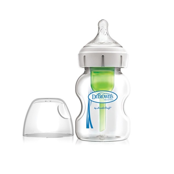 BIBERON VIDRIO ANTICOLICO TETINA SILICONA DR BRO 150 ML 2 U BOCA ANCHA