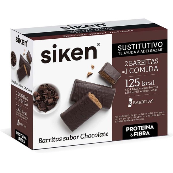 SIKEN PROTEIN SUSTITUTIVO 8 BARRITAS 44 G SABOR CHOCOLATE