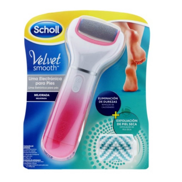 SCHOLL VELVET SMOOTH LIMA ELECTRONICA CON RECAMBIO EXFOLIANTE ROSA
