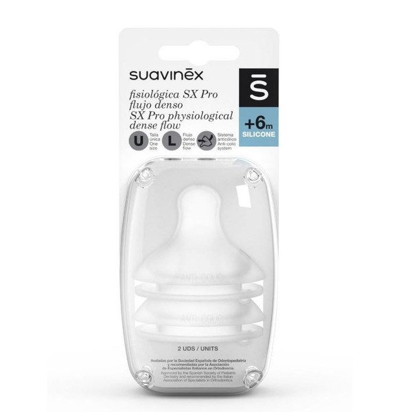 TETINA SILICONA FISIOLOGICA SUAVINEX FLUJO L 2 UNIDADES