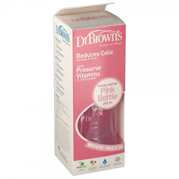 Dr. Brown's Biberón Rosa 240 ml Boca...